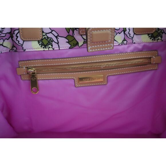 Tory Burch 151611-650 Aster Pink Flower Ella Nylon Floral Printed Tote Bag - Picture 9 of 10